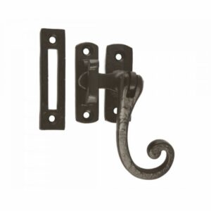 CLEARANCE Black Antique Casement Fastener with Mortice Plate - Curly End