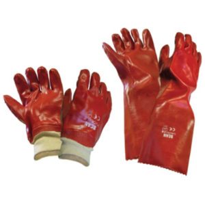 Single Dip Red PVC Gloves