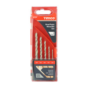 5pc HSS Brad Point Wood Bit Set