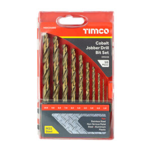 10pc HSS Cobalt Jobber Drill Bit Set