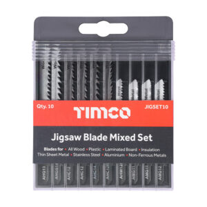 10pc Mixed Jigsaw Set - Wood & Metal Cutting - High Carbon Steel & HSS Blades (Case)