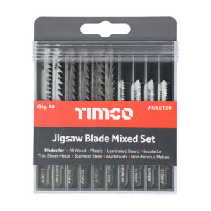 20pc Mixed Jigsaw Set - Wood & Metal Cutting - High Carbon Steel & HSS Blades (Case)